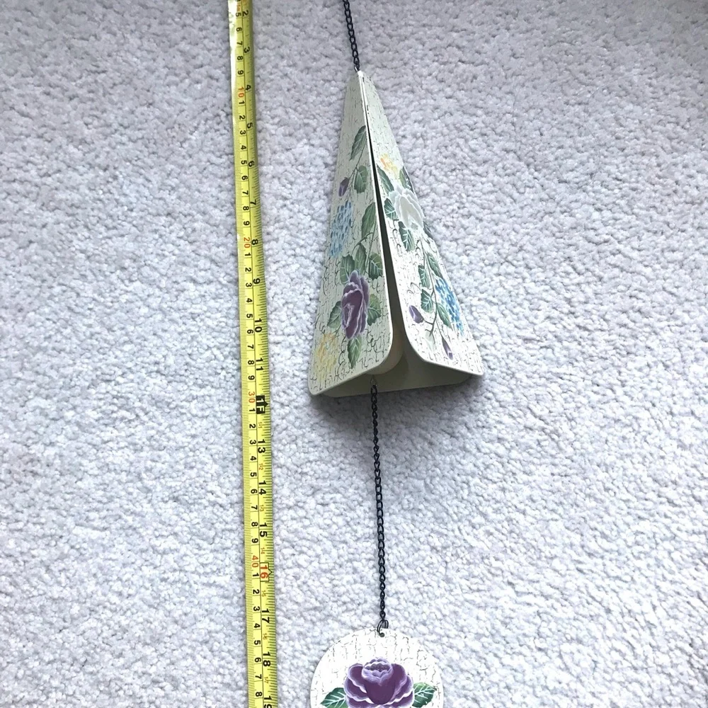 Like New! Hand-Painted Floral Metal Garden Wind Chime